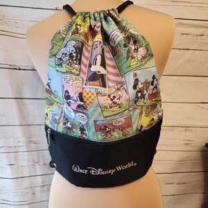 Walt Disney World Comic Strip Drawstring Backpack / Purse